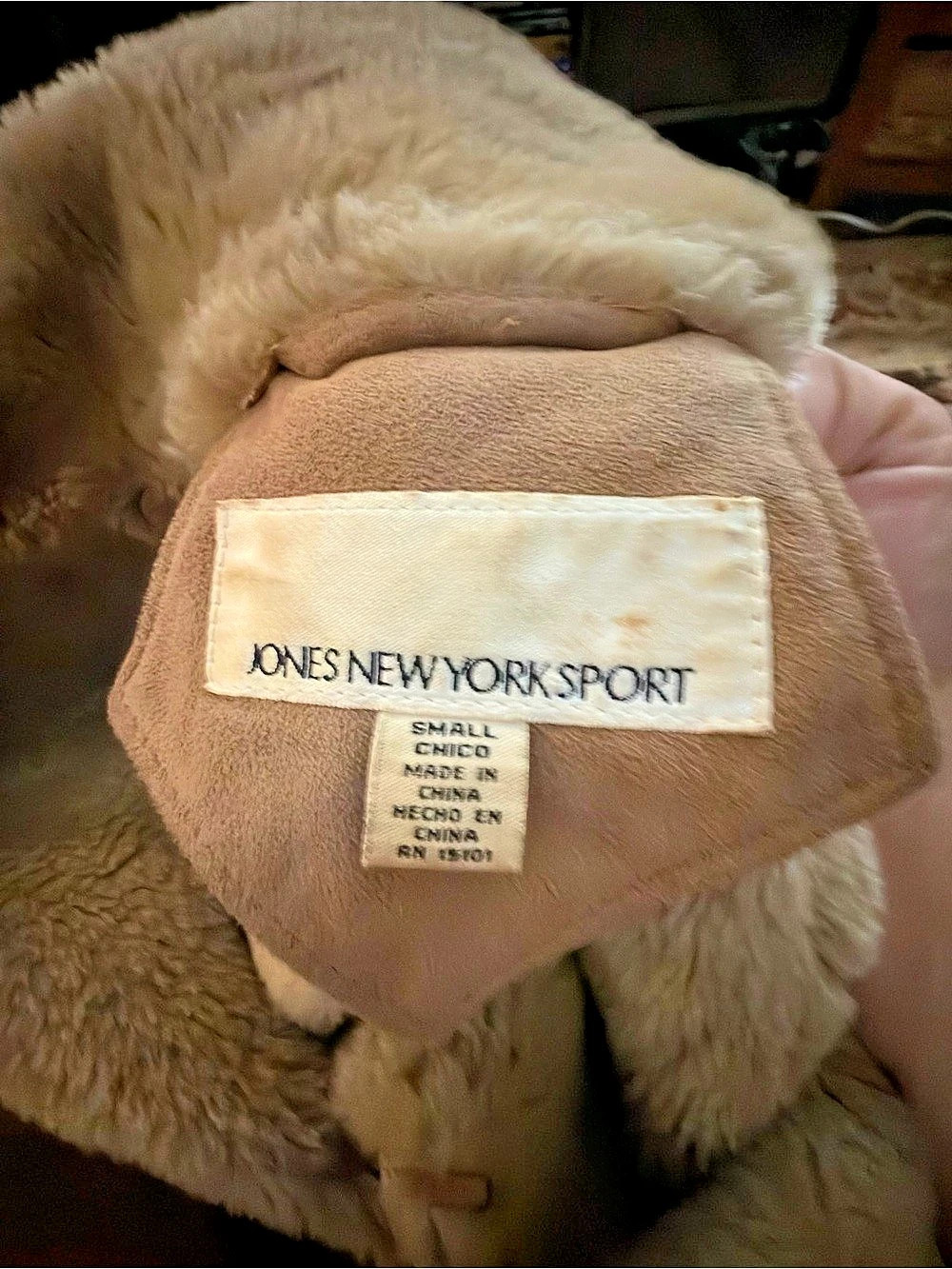 Jones New York Sport Faux Shearling Pea Coat Size Small - Picture 3 of 6